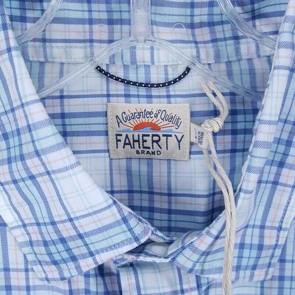 FAHERTY Shirt Mens Small White Check Button Up MOVEMENT Edgewater Plaid $158 - Picture 4 of 9